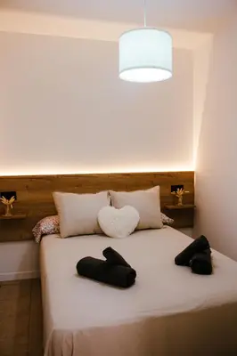 Cama o camas de una habitación en Loft Molino de Erillas