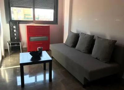 Zona de estar de Precioso y moderno ático duplex de 2 habitaciones en Sevilla para 2 ó 3 personas con Jacuzzi