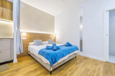 Cama o camas de una habitación en Apartamento La Victoria & Centro & Parking