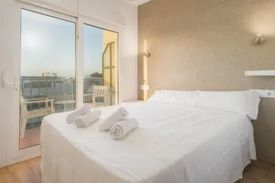 Cama o camas de una habitación en Centro Luminoso Terraza