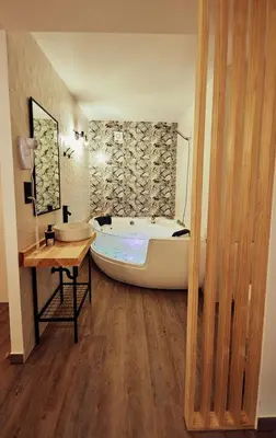 Cama o camas de una habitación en Casas Rurales El Tajo