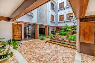 Jardín al aire libre en Apartamento Violeta & Centro