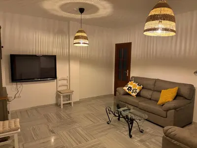 Una televisión o centro de entretenimiento en Casa RACABEL