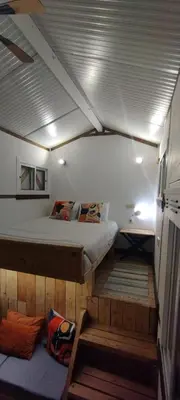 Cama o camas de una habitación en Cabaña del árbol Lavagarural
