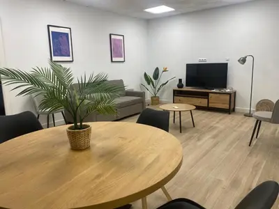 Una televisión o centro de entretenimiento en Apartamento el Pasaje