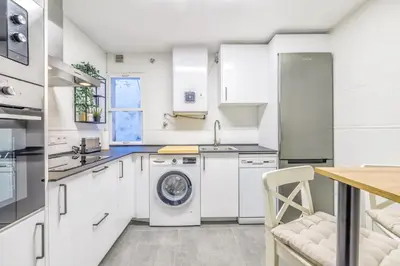 Una cocina o zona de cocina en Apto Lope de Sosa junto al casco histórico & Parking Gratuito