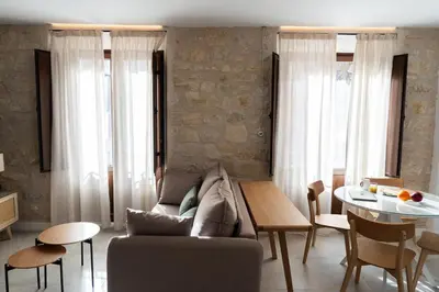 Zona de estar de Mirador del Pósito - Apartamento luminoso en el centro de Jaén