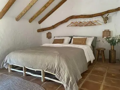 Cama o camas de una habitación en Cortijo La Pedriza