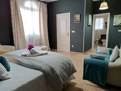 Cama o camas de una habitación en Los Claveles