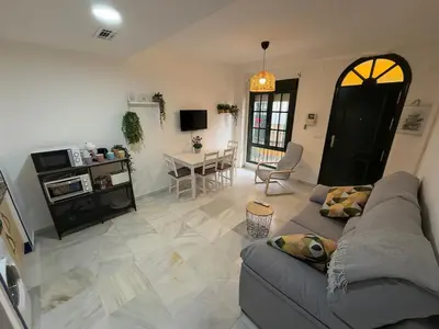Una televisión o centro de entretenimiento en Ático dúplex en el centro de Sevilla