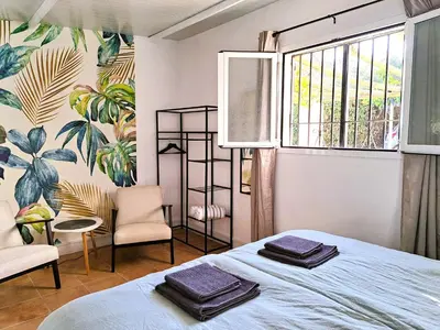 Cama o camas de una habitación en Finca Franca - Nudist Resort - Adults Only