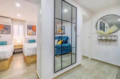 Cama o camas de una habitación en El Marqués, Orilla del Guadalquivir - Parking Incluido