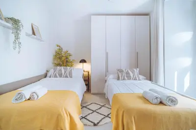 Cama o camas de una habitación en La Puentezuela, centro histórico, parking cercano, work friendly