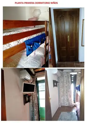 Litera o literas de una habitación en Casa rural villa luxury village cazalla de la Sierra 8 pax