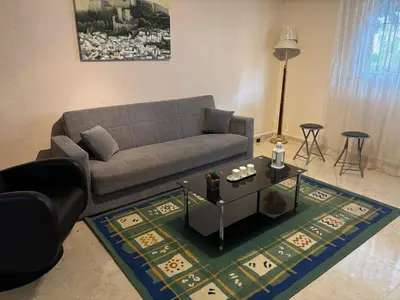 Zona de estar de Montequinto Getaway Teletrabajo Relax y Sevilla a tu Alcance