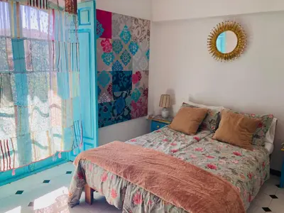 Cama o camas de una habitación en Bohemian Villa Malaga by PriorityVillas