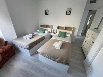 Cama o camas de una habitación en Casa Alberto