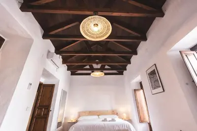 Cama o camas de una habitación en Casa Arroyo de San Andrés