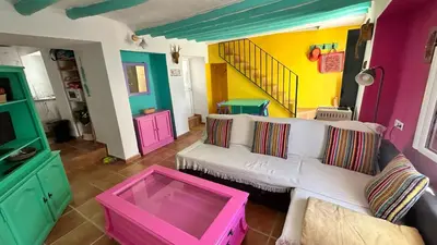 Zona de estar de La Casa de los Colores