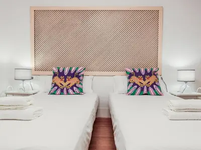 Cama o camas de una habitación en Bonito apt duplex 2 hab 2 baños