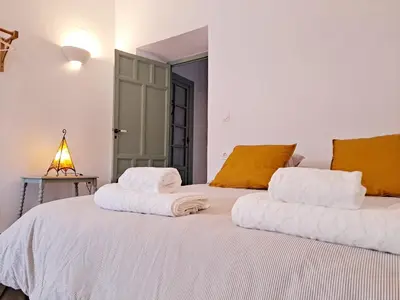 Cama o camas de una habitación en Alquería de Tajarja