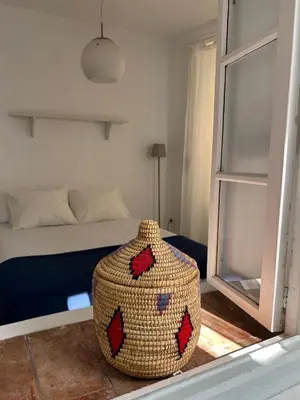Cama o camas de una habitación en Un patio en La Alameda