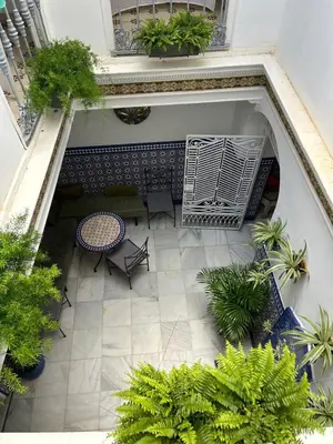 Un balcón o terraza de Un patio en La Alameda