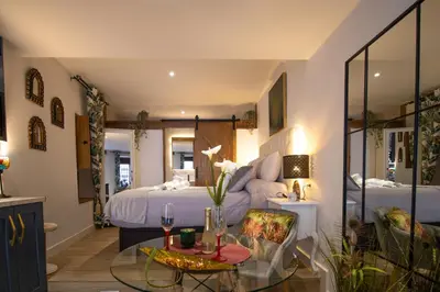 Cama o camas de una habitación en Roca Loft Maruja