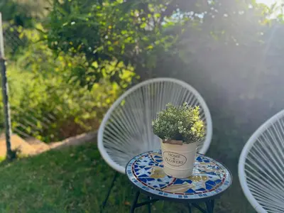Jardín al aire libre en Casa El Duende de las Jaras, Alojamiento Rural