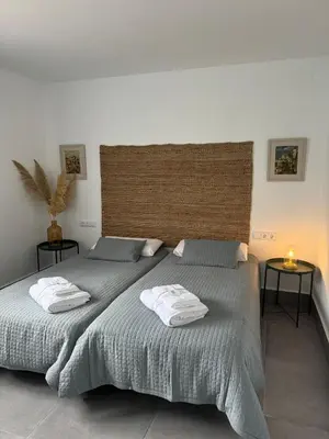 Cama o camas de una habitación en El Tilo - Alojamiento para grupos