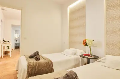 Cama o camas de una habitación en Casa Patio La Magdalena