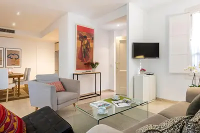 Una televisión o centro de entretenimiento en Genteel Home Conde de Ibarra