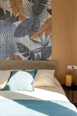 Cama o camas de una habitación en Estudio moderno con parking, frente al Palacio de Congresos