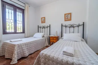 Cama o camas de una habitación en Casa Rural Molino Macegal new