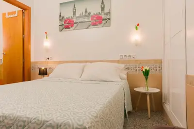 Cama o camas de una habitación en Aire Hostal en Los Alcores