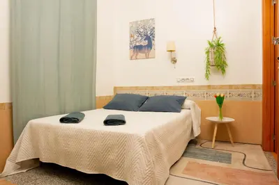 Cama o camas de una habitación en Aire Hostal en Los Alcores