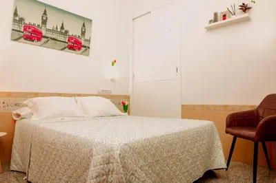Cama o camas de una habitación en Aire Hostal en Los Alcores