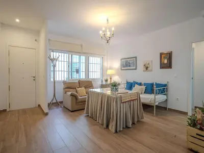 Zona de estar de Apartment in Peñaflor with Charming Patio