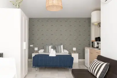 Cama o camas de una habitación en Apartamentos Alameda de Hércules