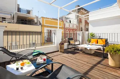 Un balcón o terraza de Veoapartment Alhóndiga Ático