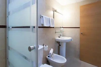 Un baño de Apartamentos San Leandro Ensenada