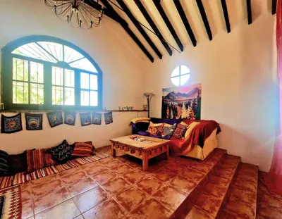 Zona de estar de Rural Mountain Oasis with Pool in Almogia, Malaga
