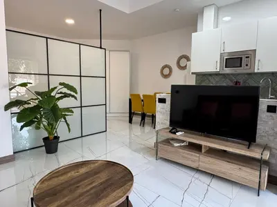 Una televisión o centro de entretenimiento en Loft Avenida América