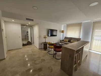 Una televisión o centro de entretenimiento en Apartamento Reyes Católicos