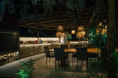 Un restaurante o sitio para comer en Villa El Desbarbado