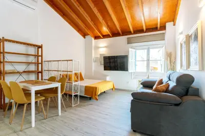 Una televisión o centro de entretenimiento en Veoapartment Virgen de la Luz