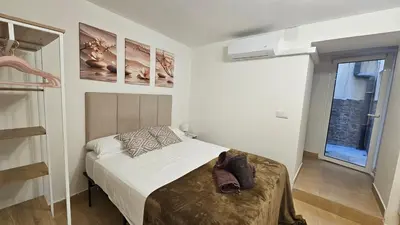 Cama o camas de una habitación en Apartamento para 2 personas en Jaén