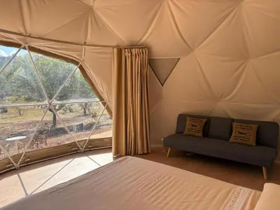 Cama o camas de una habitación en Casa Rural Glamping San Benito