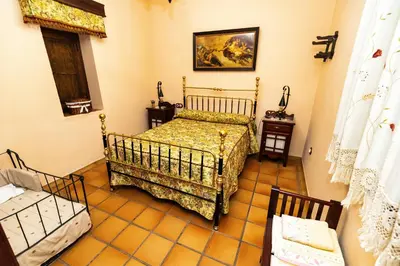 Cama o camas de una habitación en Casa rural Obejuelo - Balcón de Los Pedroches