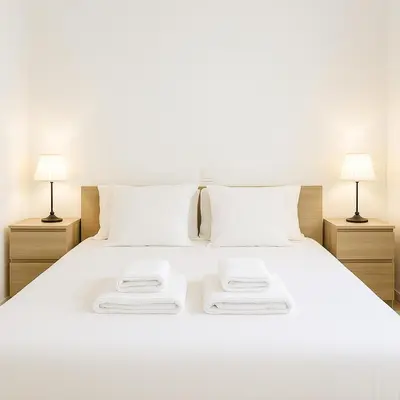 Cama o camas de una habitación en RentalSevilla Hiniesta